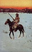Henry F. Farny Indian Returning from the Hunt Germany oil painting artist